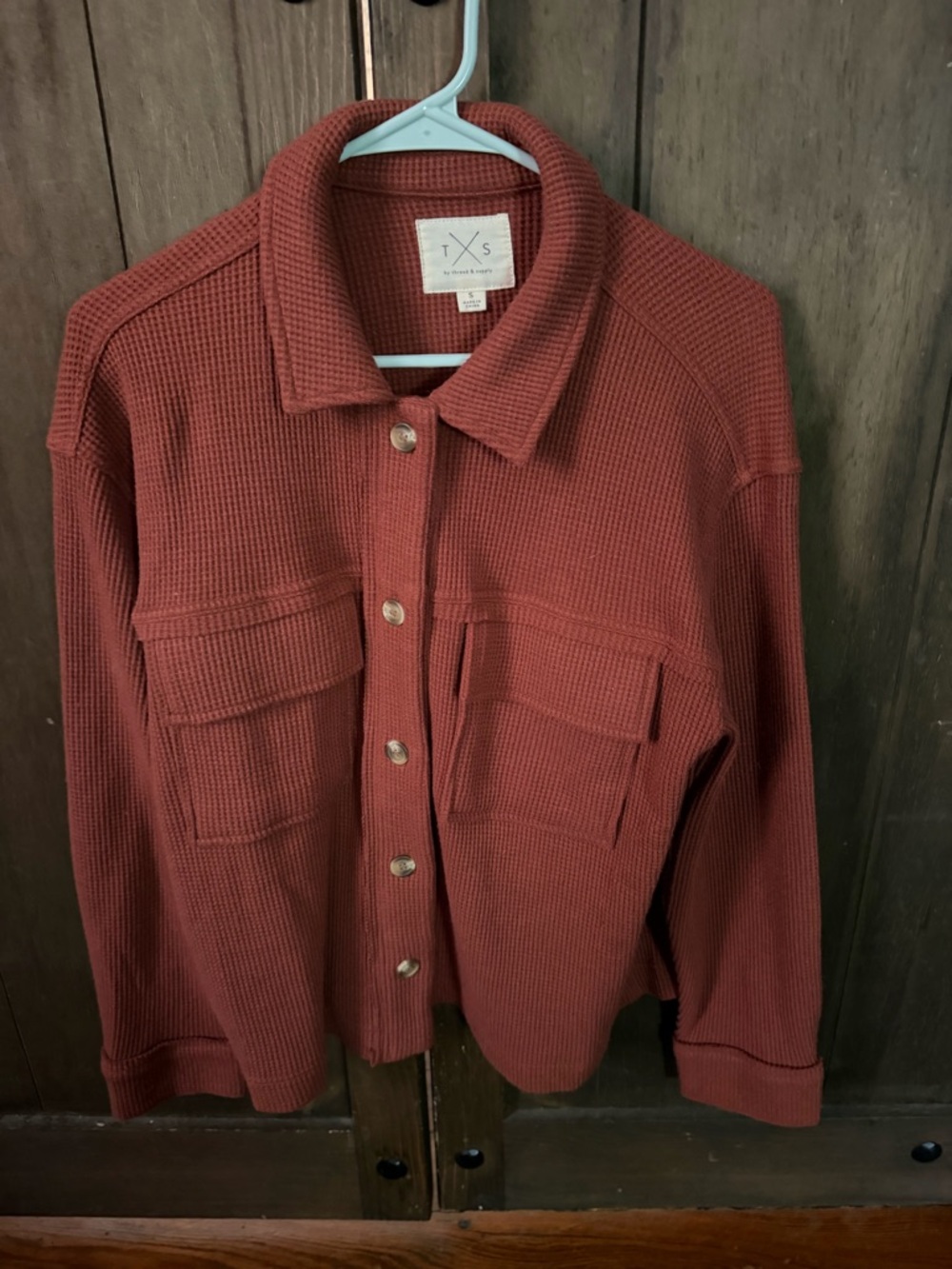 Tuckernuck Waffle-Knit Shacket in Roasted Russet - Picture 1 of 7